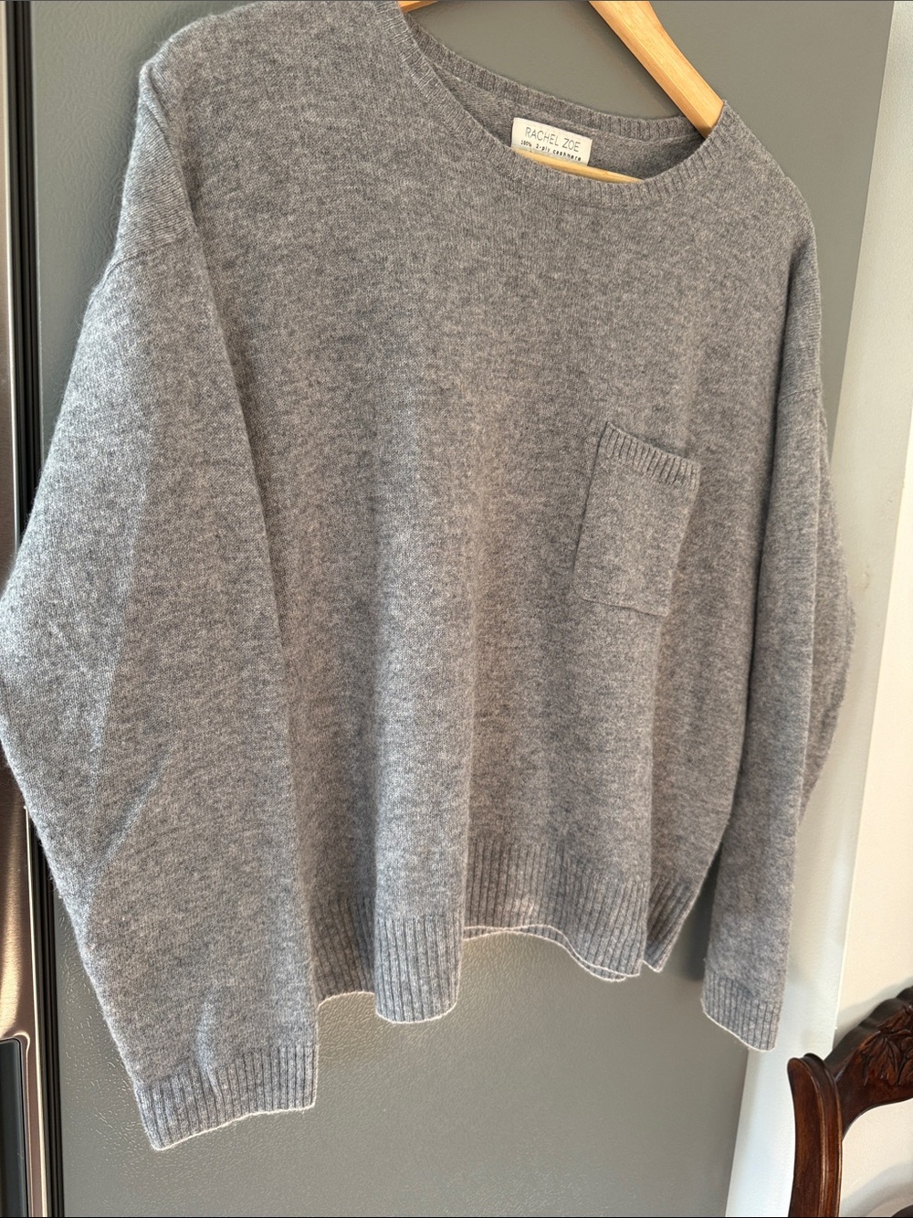 Rachel Zoe 2 Ply Grey Cashmere Sweater Size M - Picture 2 of 5